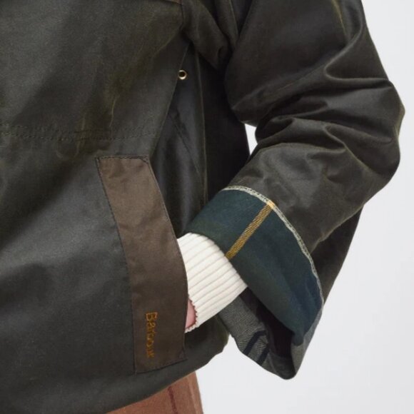 Olive/Beech/Ancient ~ BARBOUR BEAULY Waxed Jacket MSRP$585 British Elegance - Picture 15 of 16